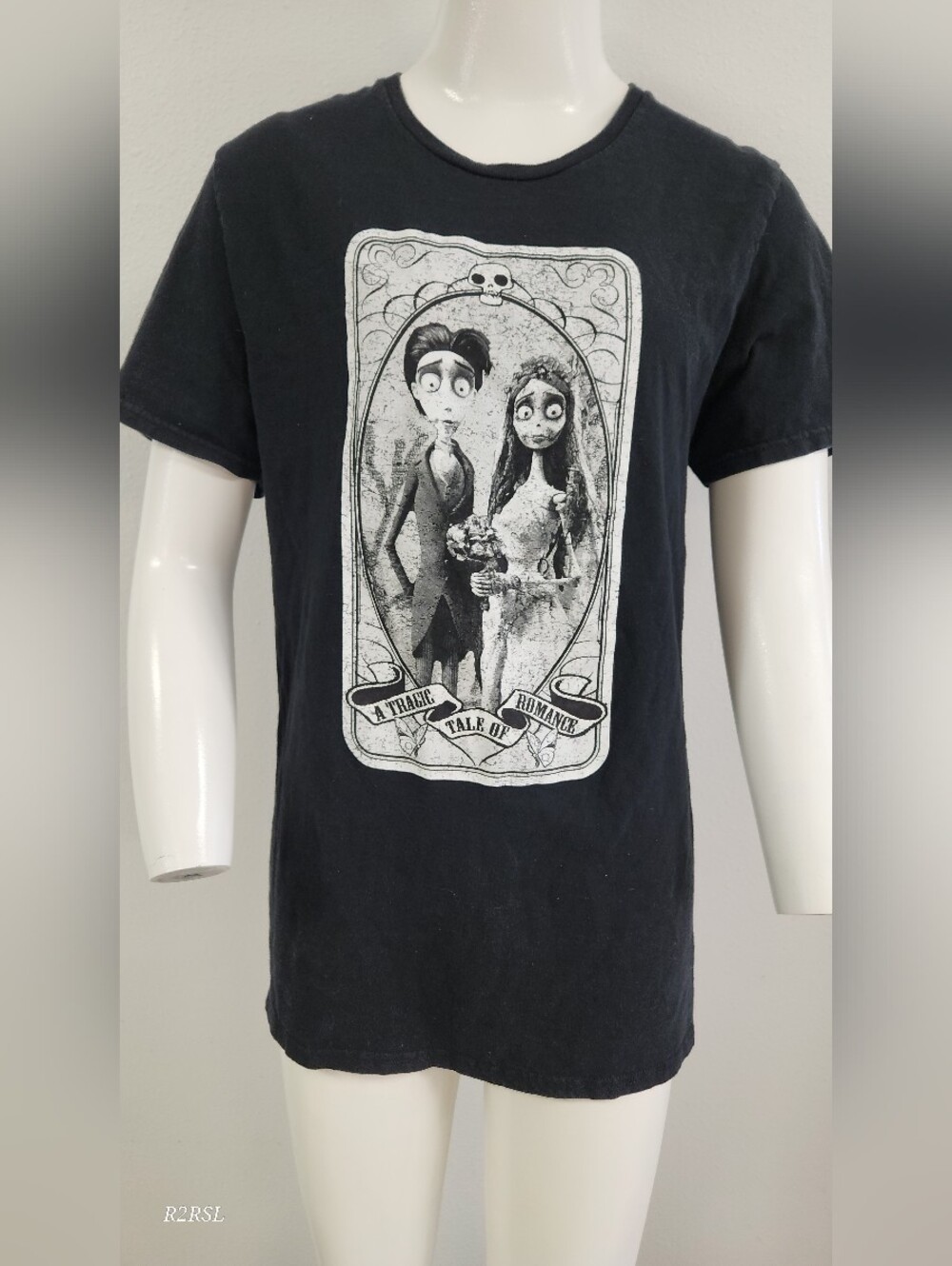 Corpse Bride WBEI A Tragic Tale of Romance tee Black White graphic Mens M Goth
